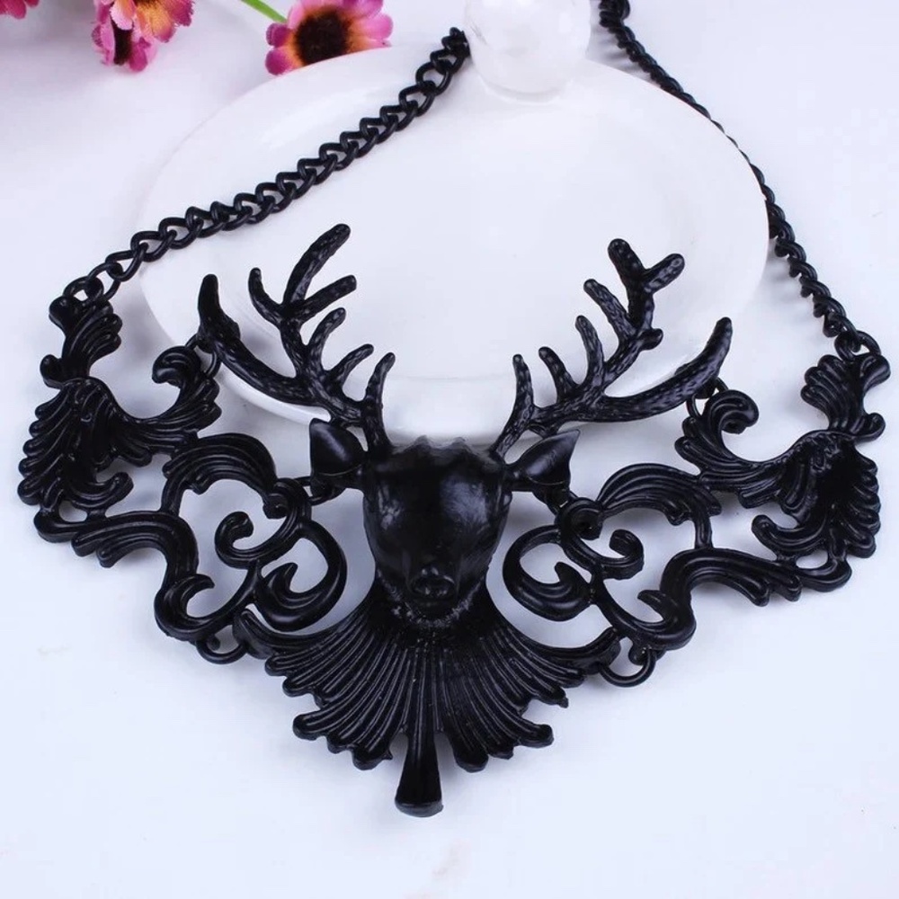 Fashion “Deer” To Be Different Deer Head Statement Necklace